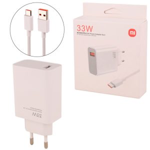 ست شارژر ۳۳ وات شیائومی اورجینال (آداپتور + کابل) مخصوص Turbo Charge | شارژ سریع Xiaomi 33W Original Set
