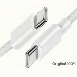 کابل USB‑C به USB‑C دو سر تایپسی مدل PD 60W | روکش Braided کنفی | Original China | مناسب آیفون ۱۵ تا ۱۷ - تصویر 4