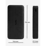 پاوربانک شیائومی مدل PB200LZM ظرفیت 20,000 میلی‌آمپر با توان خروجی 18W (Fast Charge) گلوبال - تصویر 2