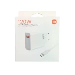 ست شارژر ۱۲۰ وات شیائومی Xiaomi | آداپتور GaN + کابل ۶A اورجینال | Turbo Charge | نمایشگر ثانیه‌شمار